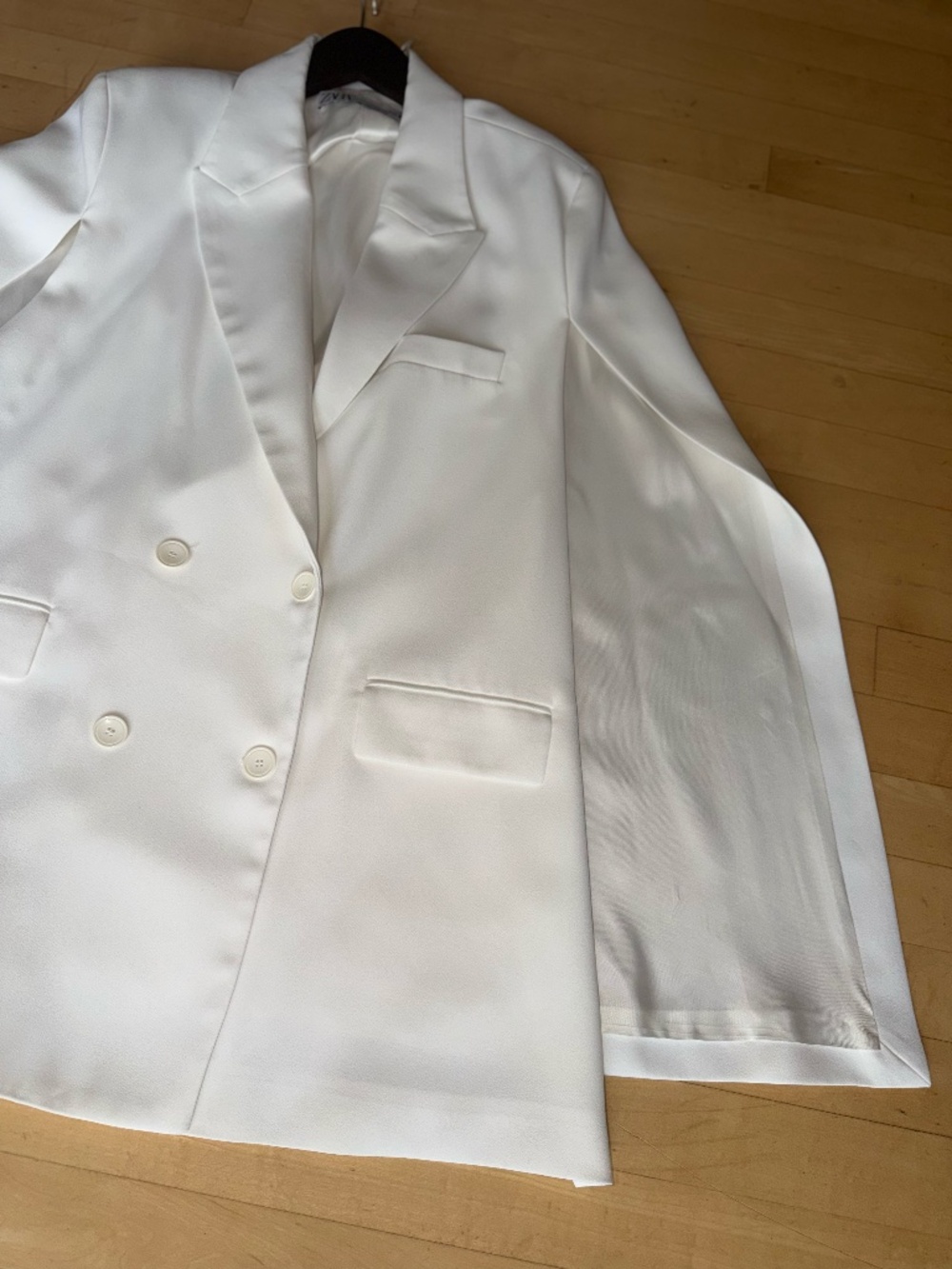Zara White double breasted Cape/Blazer, XL, GP1611 - Picture 10 of 13